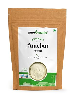Pure Organio Organic Amchur Powder, Authentic Dry Mango Powder, Traditional Aamchoor Powder for Flavorful Indian Cuisine