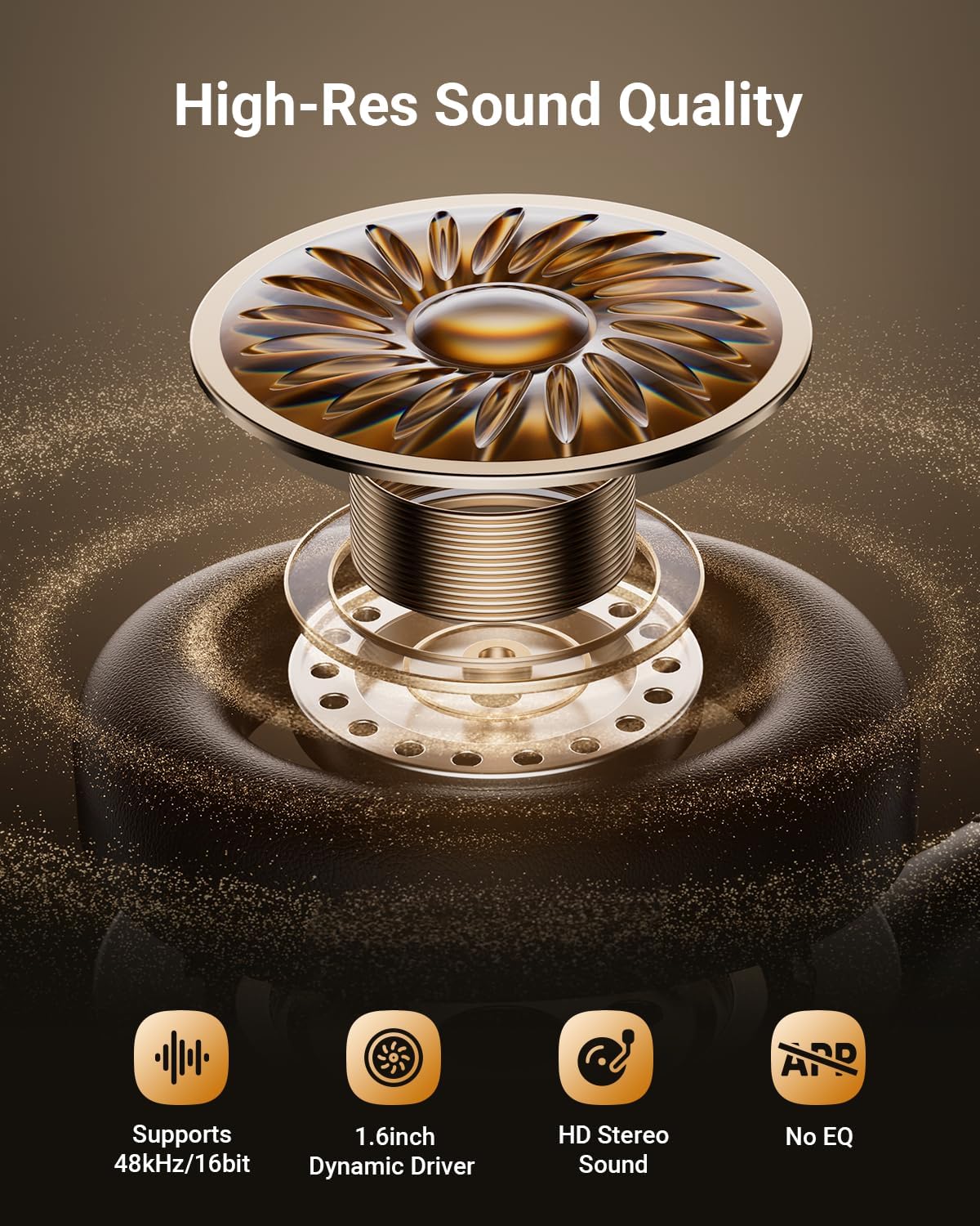 Hybrid Active Noise Cancelling Headphones, Wireless ANC Bluetooth 5.4 Over Ear Headphones, Clear Calls, Deep Bass, 60H Playtime, Comfort Fit, Foldable Headset for Gym Travel Office Home Black - Image 2