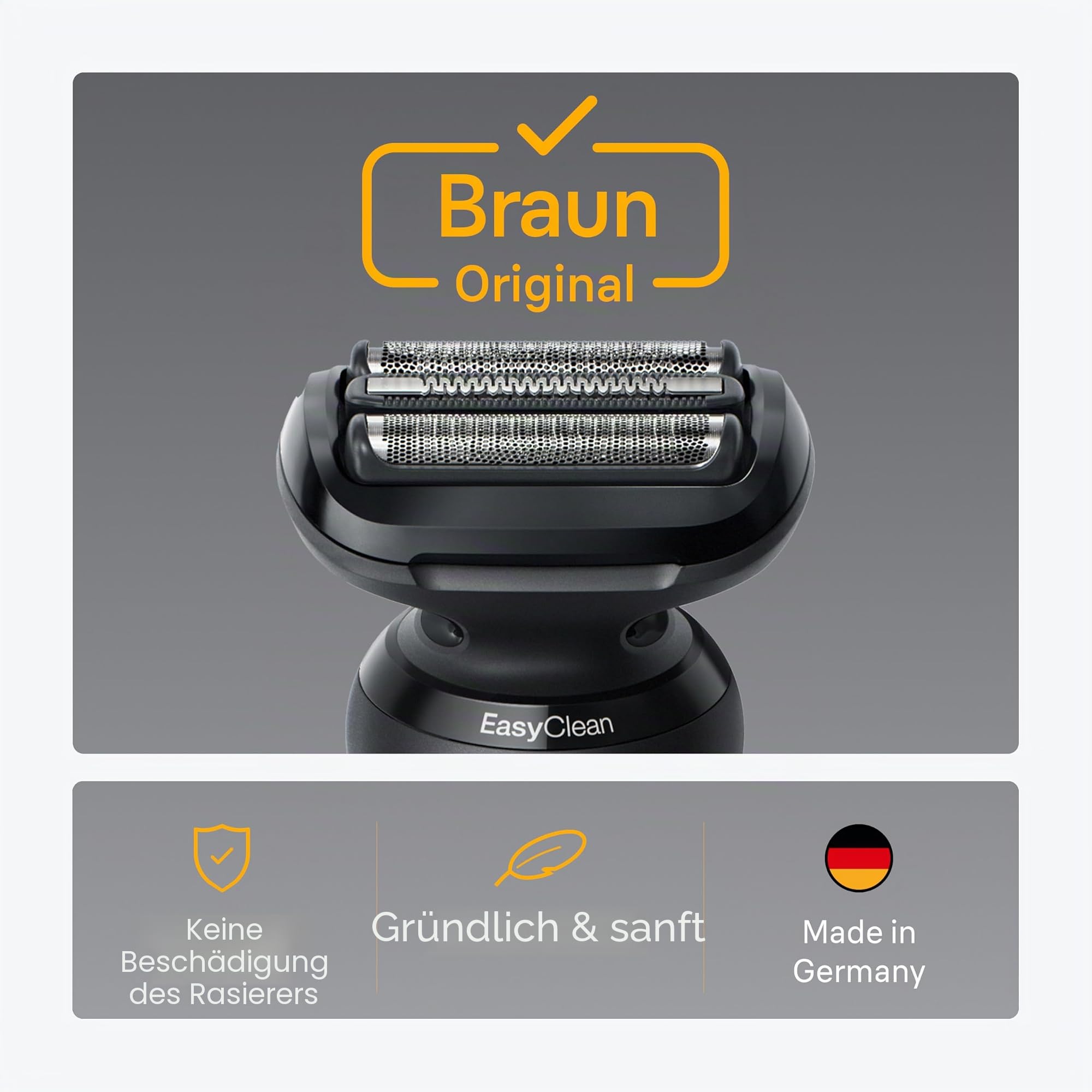Braun Ersatzkopf für elektrische Rasierer der Serie 5, einfach Ihren Rasierkopf für eine Rasur so effizient wie am ersten Tag, kompatibel mit Rasierern der neuen Generation der Serie 5, 54B, schwarz