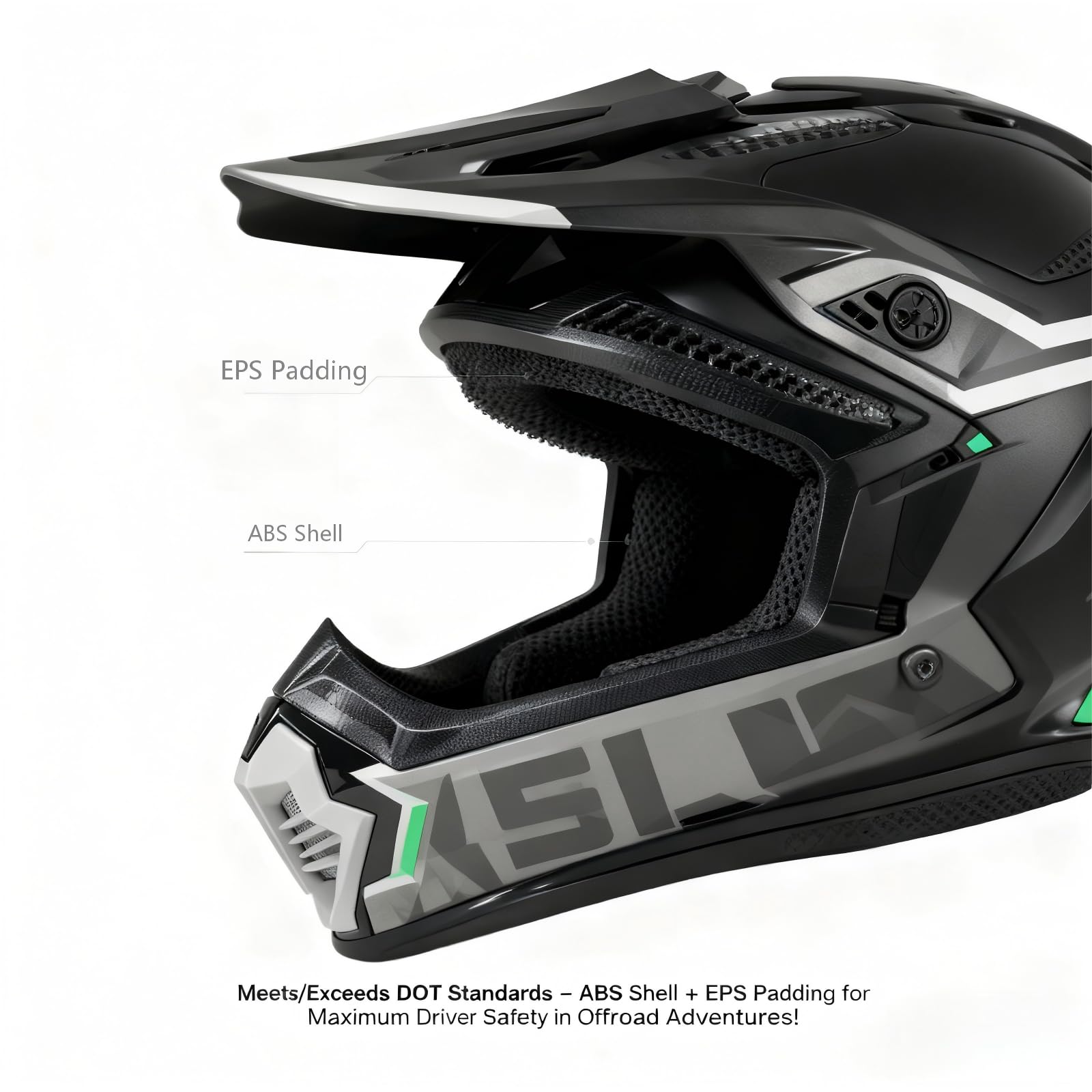 Casque Intégral pour Motocross et VTT, Casque Cross pour Adultes avec Lunettes, Masque et Gants, Casque Full Face Moto Downhill ATV Incluant 3 Garnitures de Différentes Tailles