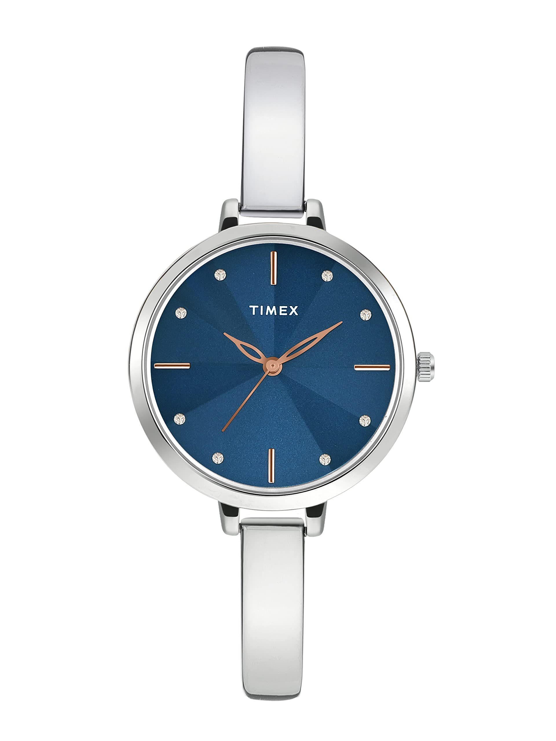 TIMEX Brass Fashion Collection 3 Hands Women Analog Blue Dial Coloured Quartz Watch, Round Dial With 34 Mm Case Width - Twel128Smu04, Bandcolor-Silver (B0BY993DT2) Amazon Price History, Amazon Price Tracker