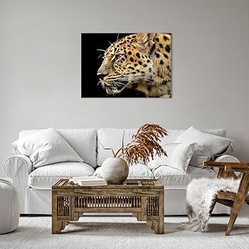 Quadro su Tela Tigre animali natura safari Stampe da Parete 125x70cm Quadri Moderni Soggiorno Camera da Letto Cucina 5 pezzi Piccoli Decorazione Murale Wall Art Canvas Grafica Immagini EA125x70-1549