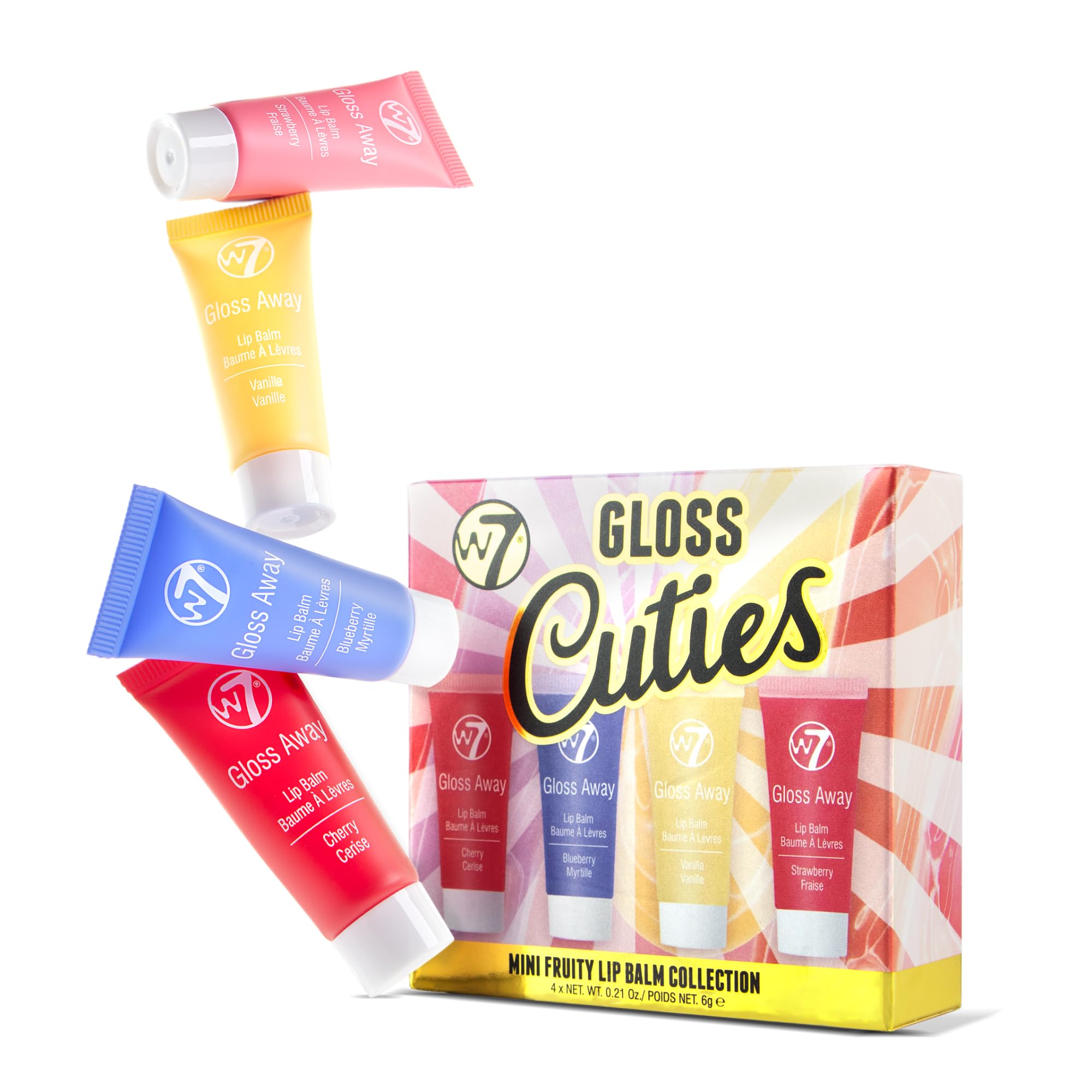 W7 Gloss Cuties - Mini Fruity Lip Balm Collection - Hydrating Tinted Lip Balms