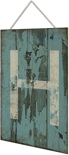 Vista 241 de Letrero colgante de madera con letra A, letrero de madera, decoración del hogar, 26 letras del alfabeto de metal, placa de madera, decoración