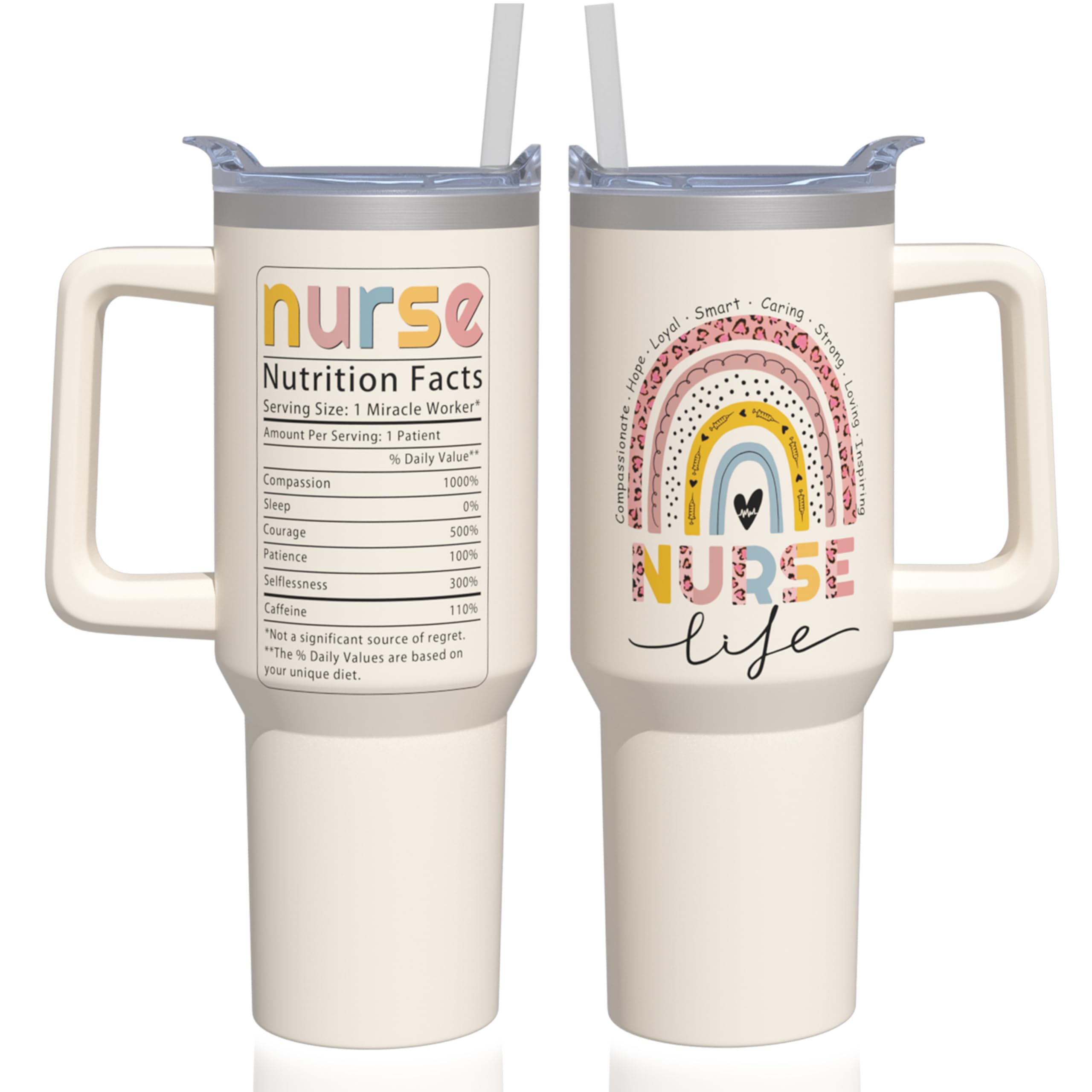 ZNYYZYBA Nurse Tumbler Nurse Gifts for Women - Nurse Appreciation Gifts Nurses Week Gifts for Female Male Nurse、 New Nurses、 NICU Nurse、 RN、 LPN, 40oz