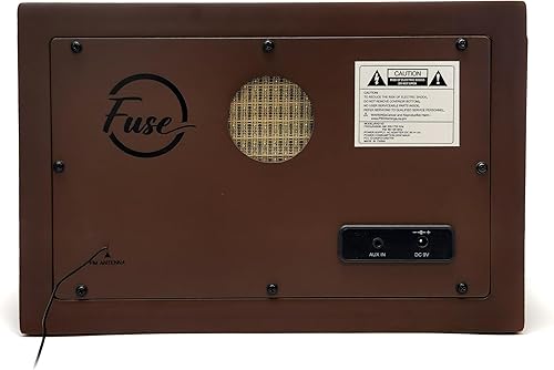 Miniatura 8 de Fuse Vint - Radio retro de madera vintage  Almohadilla de carga inalámbrica  Altavoz de radio AMFM con Bluetooth y entrada AUX  Estilo moderno de