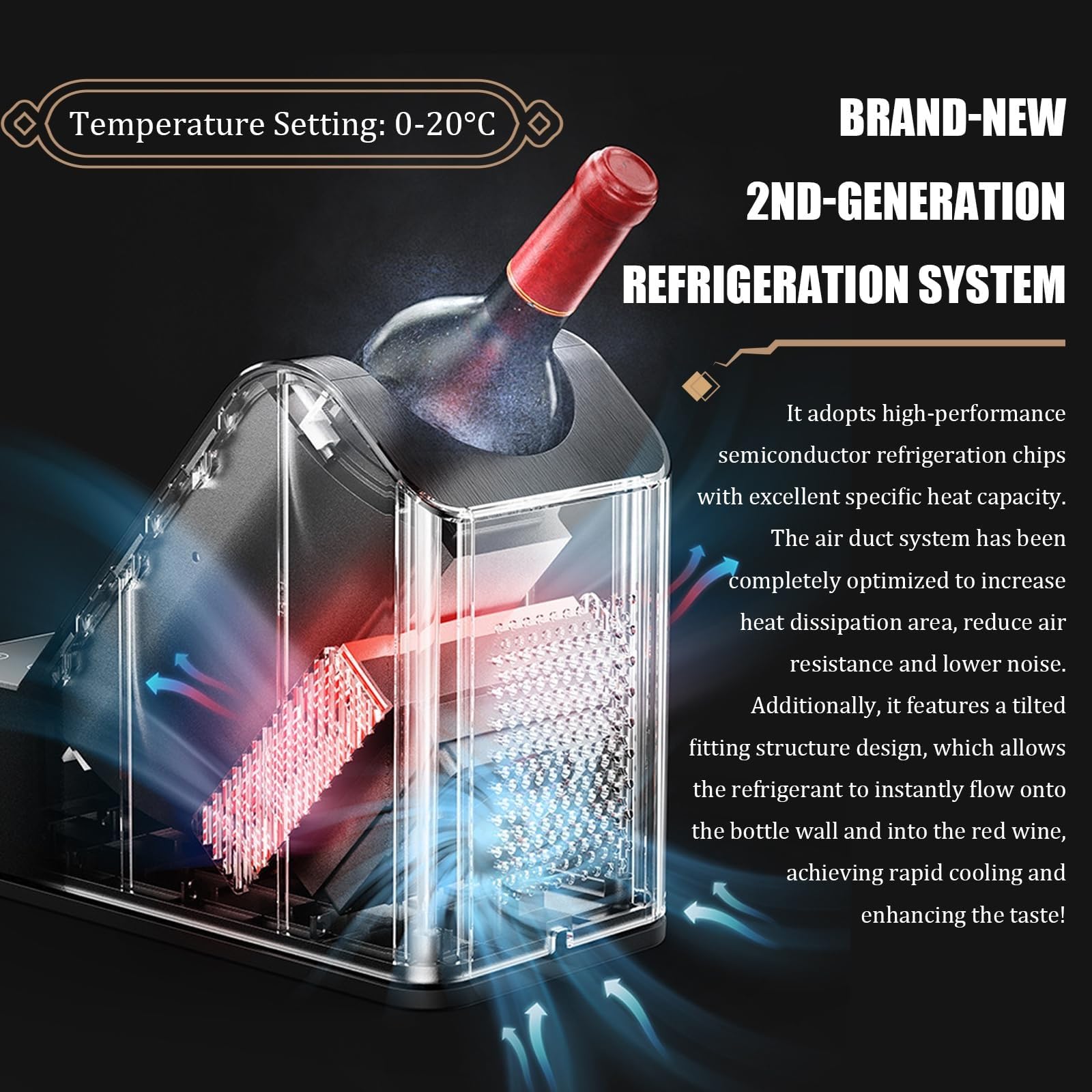 Refrigeratore Per Vino E Mantenimento Della Temperatura, Per Bottiglie Standard Da 750ml, Refrigeratore Per Vino Per Bottiglia Singola, Una Sorpresa In Più Per Gli Amanti Del Vino