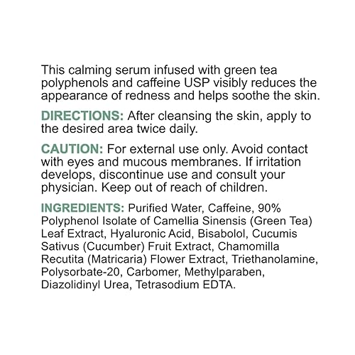 Miniatura 6 de Replenix Suero facial calmante fortificado con cafeína de grado médico con ácido hialurónico para pieles sensibles (1 onza líquida)