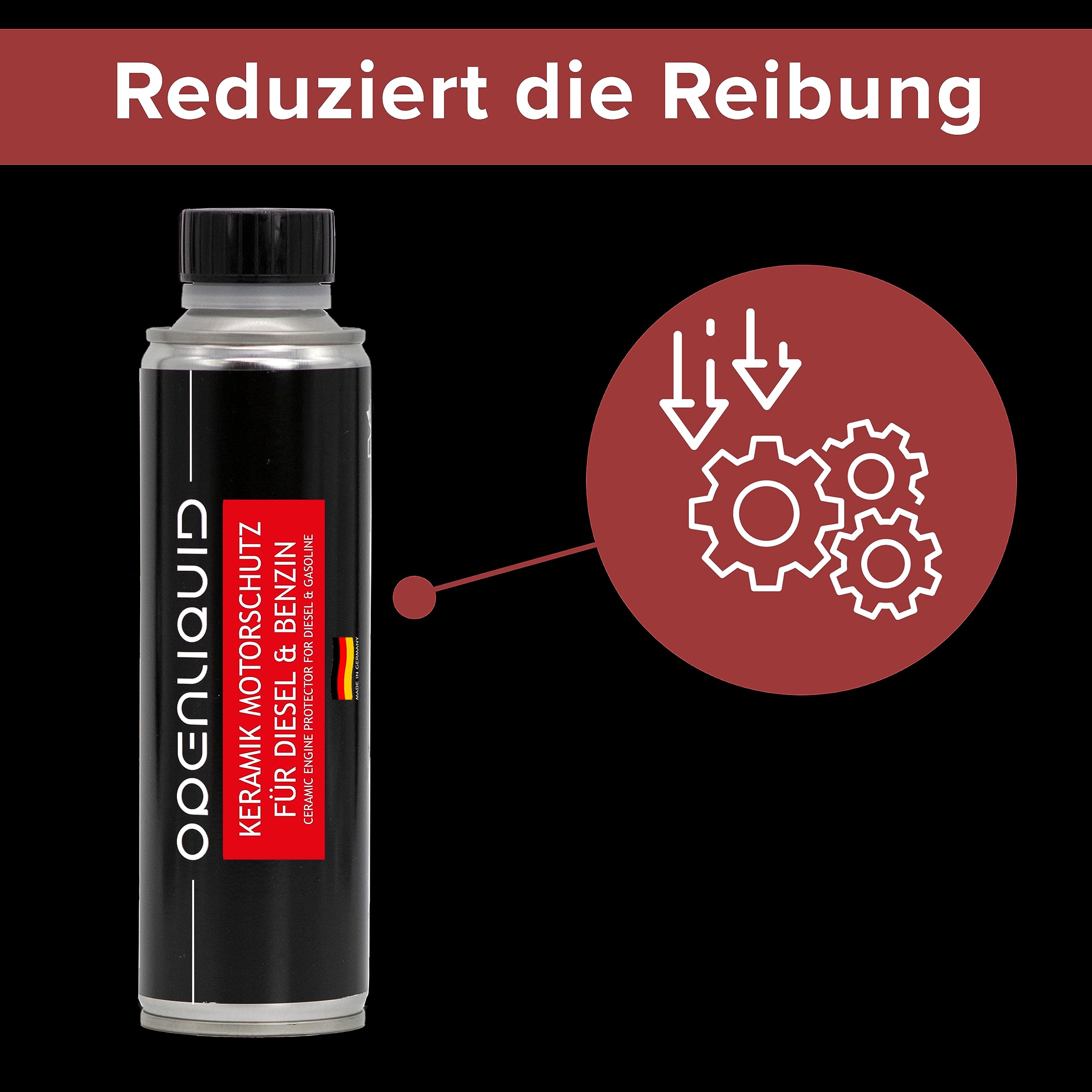 Protector de motor de cerámica, diésel y gasolina, aditivo para coche, reduce la fricción y el desgaste, la temperatura del aceite y la formación de cristales (2 x 300 ml)