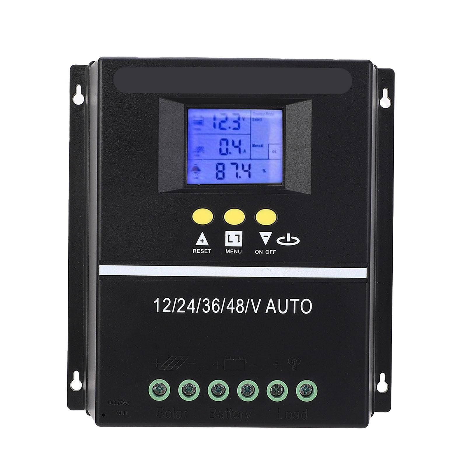 Drfeify MPPT Słoneczny Kontroler ładowania Słonecznego 12V 24 V 36V 48V Regulator Panelu Słonecznego z Wyświetlaniem Wielu Trybów Roboczych dla Systemu Zasilacza Domowego dla Domu (80A)