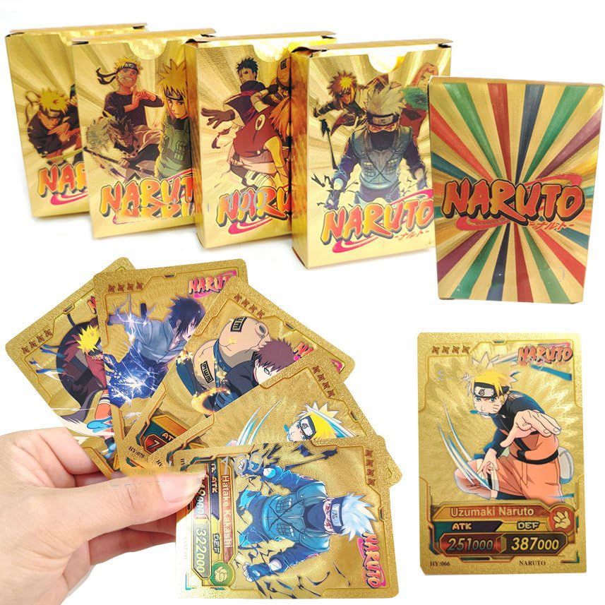 SALPITOYS Naruto Gold Foil Anime Cards, Namikaze Minato, Kakashi, Sasuke, Gaara, Pain, Shiny, Rare, Trainer Toys, Kids Gift (55 pcs) (B0D92KYJRZ) Amazon Price History, Amazon Price Tracker