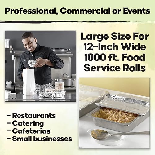 Miniatura 2 de Mainstream Source Dispensador grande de papel de bambú para rollos de 1000 pies y 12 pulgadas, organizador de papel de aluminio extra grueso con