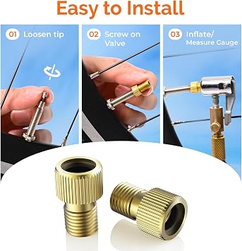ETENWOLF Brass Presta Valve Adapter 4 Pack