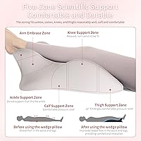 Vista 4 de Adult Memory Foam Ergonomic Wedge Prone Pillow, Bed Pillow for Sitting Up, Back, Neck, and Leg Pain Relief, Anti Snoring, Ideal for Massage