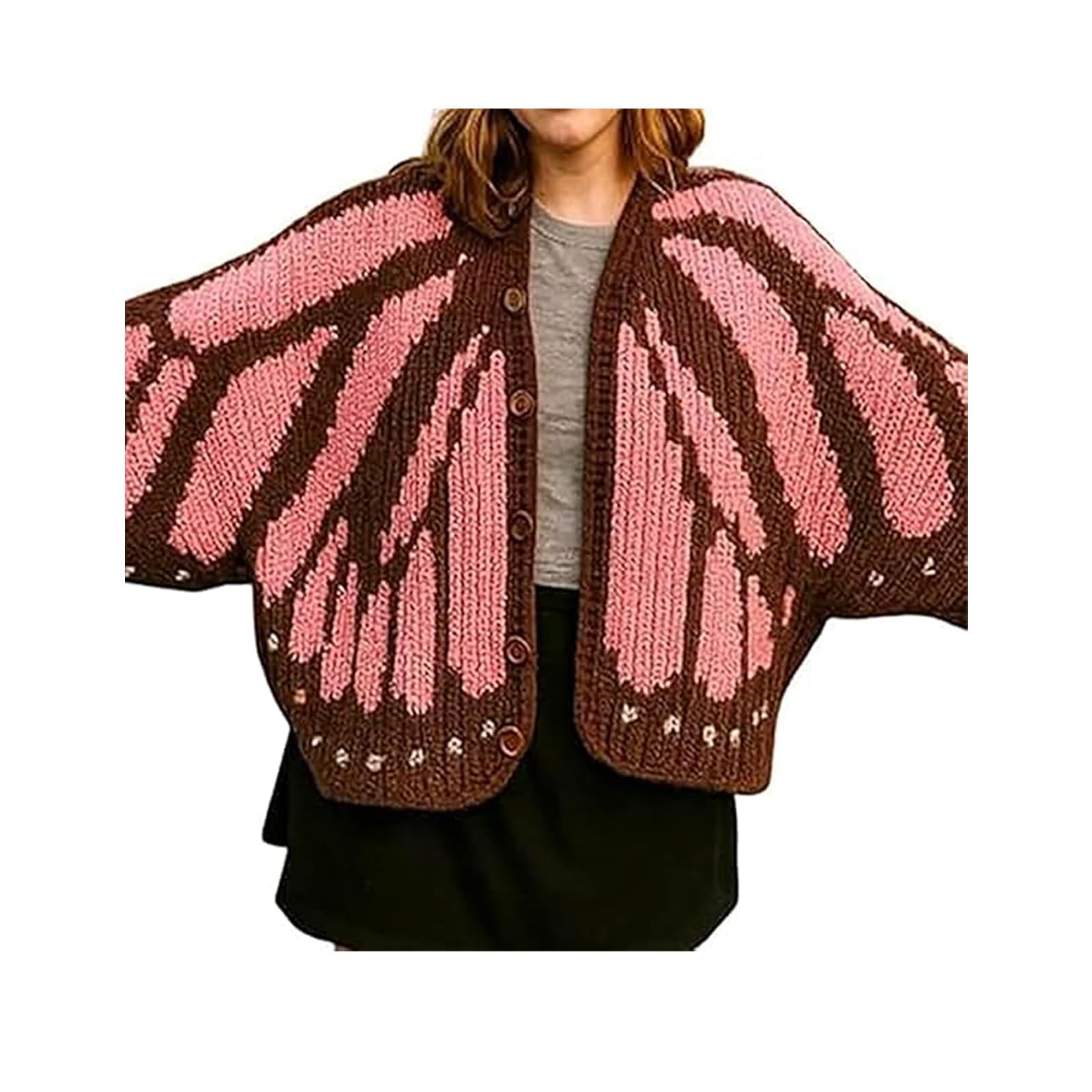 Monarch Butterfly Knit Cardigan Crochet Monarch Butterfly Cardigan Sweater Cozy Boho Knit Coverup for Women
