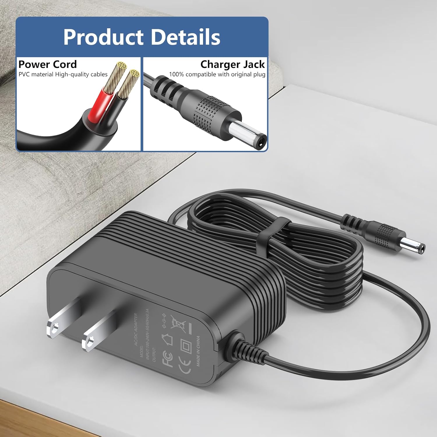 18V Charger for ECOXGEAR Speaker Compatible with ECOXGEAR Defender Portable Bluetooth Speaker Adapter Charger