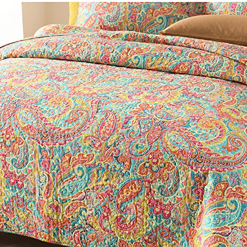 Enasal Cotton Bedspread Quilt Sets, Reversible Bedding Coverlet Sets Comforter, Floral Paisley Bedspread (Gorgeous, King Size) #TOP6