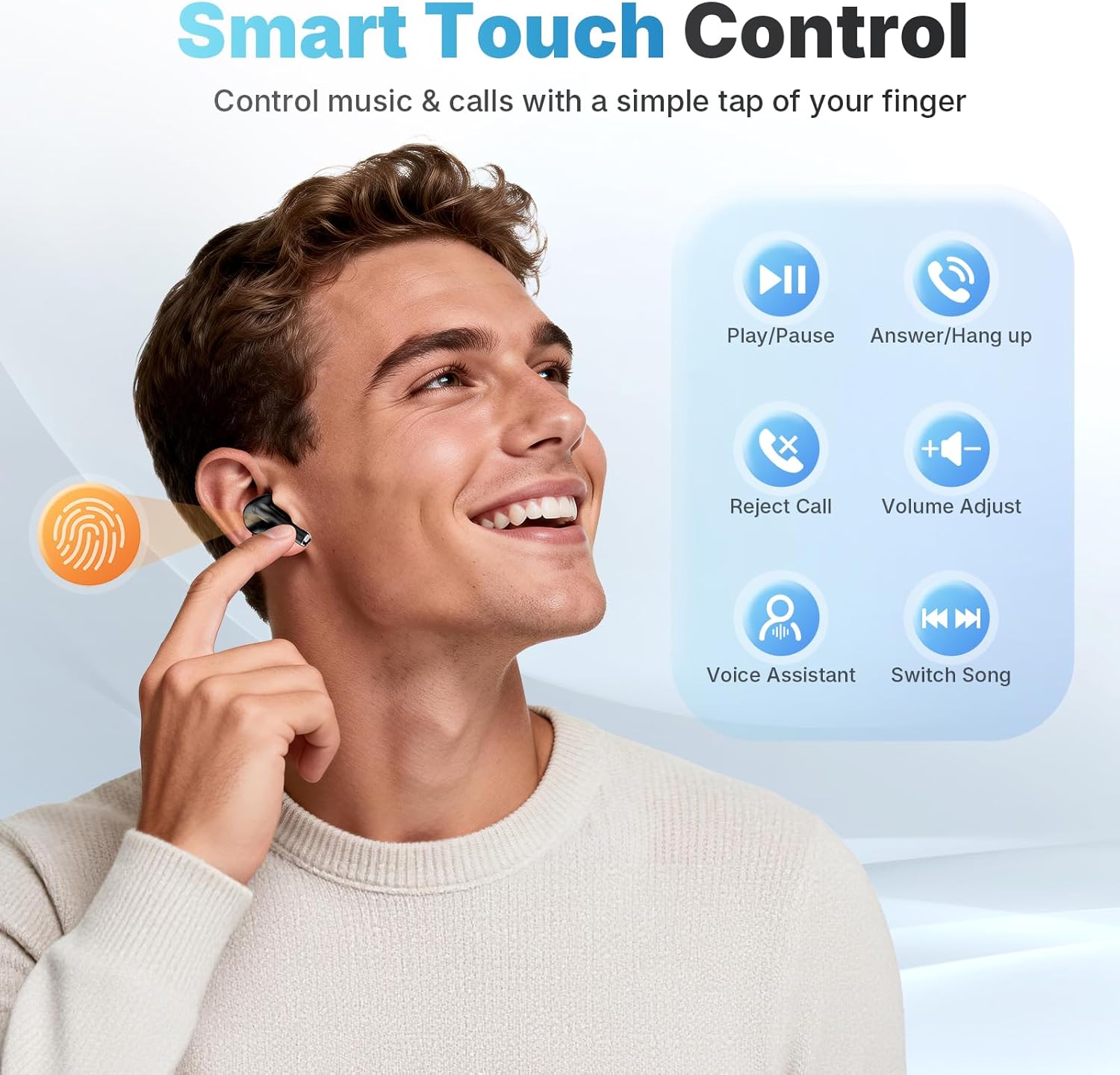 BLXSounds Wireless Earbuds, Bluetooth Headphones, Wireless Headphones with ENC Noise Cancelling Mic, HiFi Bass Stereo in-Ear Earphones, 40H LED Display, Bluetooth Ear Buds for iPhone, Android,Laptop - Image 7