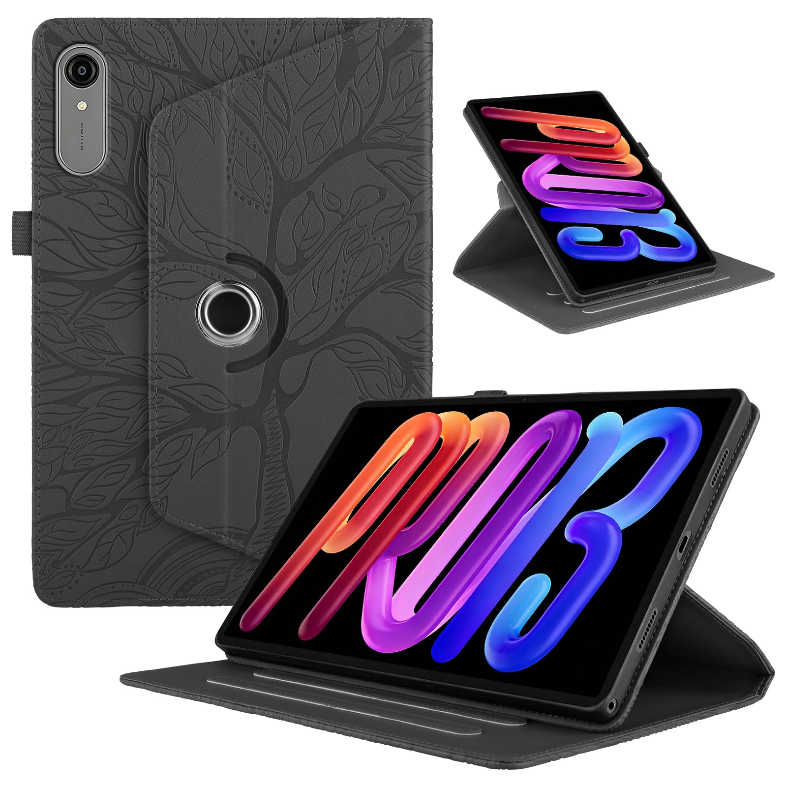 Funda para Samsung Galaxy Tab S9/ S8/ S7 11" (SM-X710/X700/T870) PU Cuero Tablets Protectora Cover 360°Carcasa Giratoria de ángulo Múltiple Stand Función Tablets Funda,Rojo Árboles — view 178