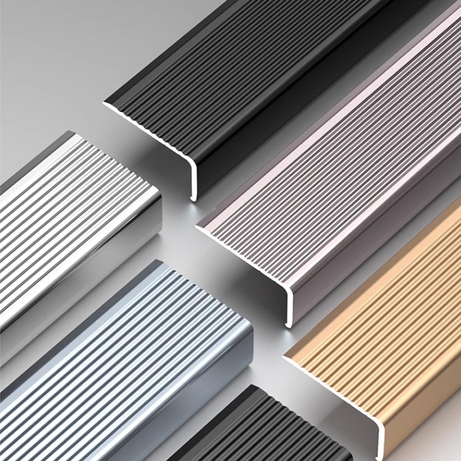 Perfil Antideslizante De Vinilo For Escaleras, Protector De Esquinas De Pared, Antideslizante E Impermeable For Escaleras Interiores Y Exteriores(Gold,90cm L 100mm*30mm)