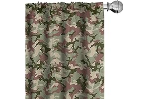Ambesonne Camo Blackout Curtains: Hunter Green Camouflage Haven for Tranquil Living Spaces