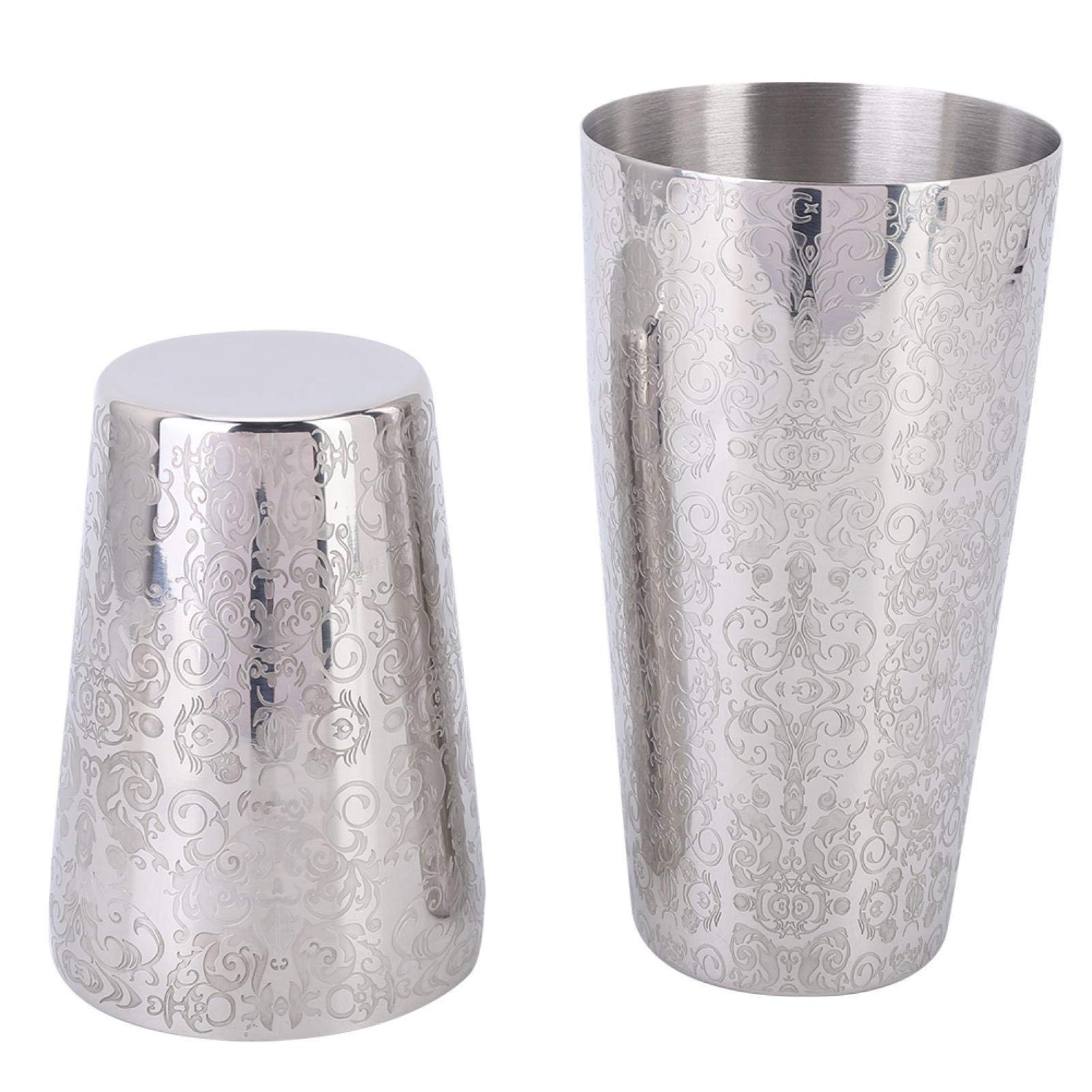 Shaker à Cocktail, Shaker de Boisson Multifonctionnel Boston Shaker gravé, pour Bar Barman Faisant du café glacé à la Maison