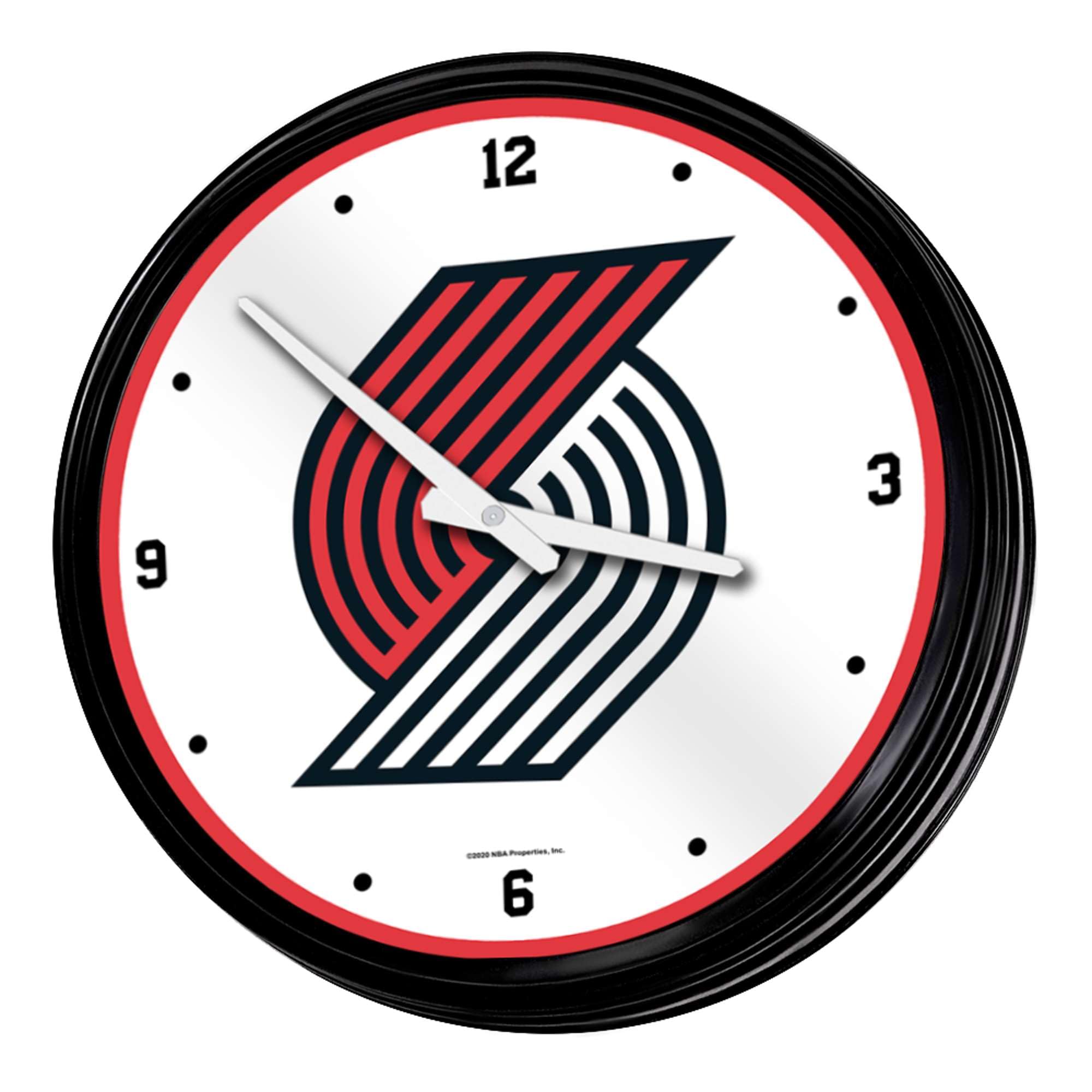 The Fan-Brand NBA Portland Trail Blazers: Retro Lighted Wall Clock- Sports Decor for Home, Game Room, Fan Cave & Garage - USA Made