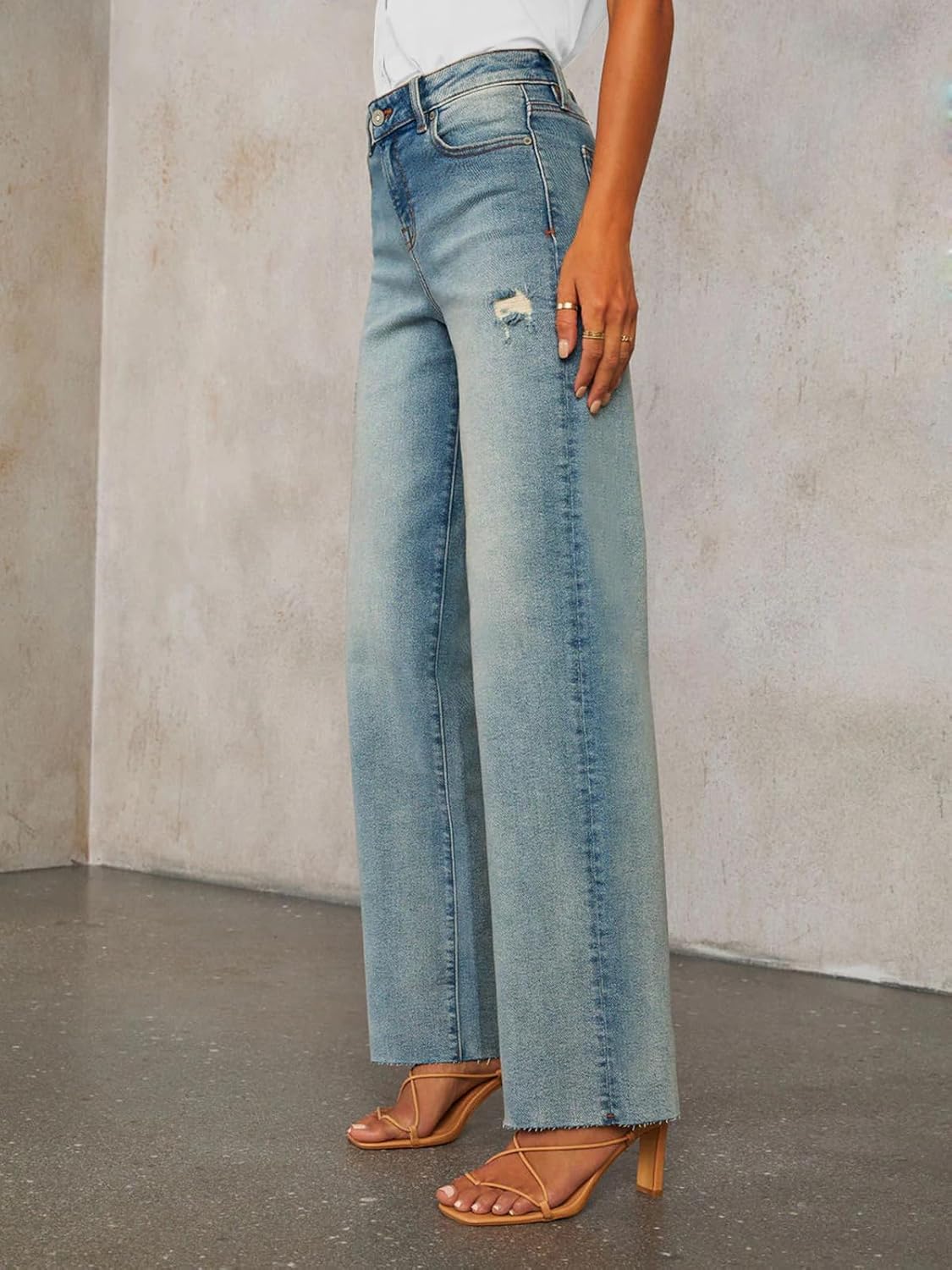 KUNMI Jeans for Women Wide Leg Baggy High Waist Boyfriends Straight Leg Stretchy Denim Pants Trendy Fall 2025