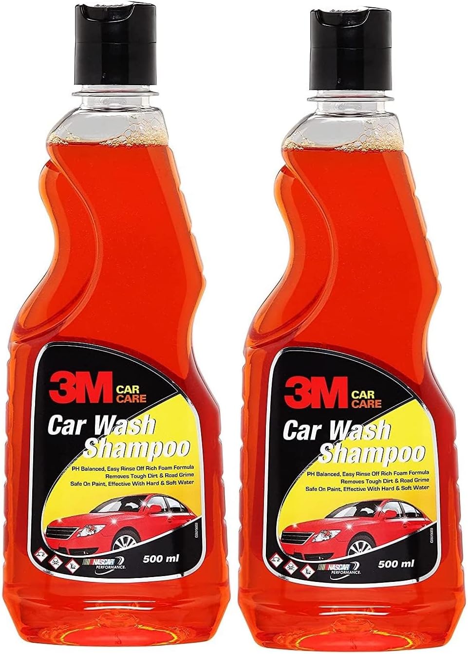 3M Car wash Shampoo, High Foam, Remove tough dirt, Safe on paint (500ml Each, Pack of 2)