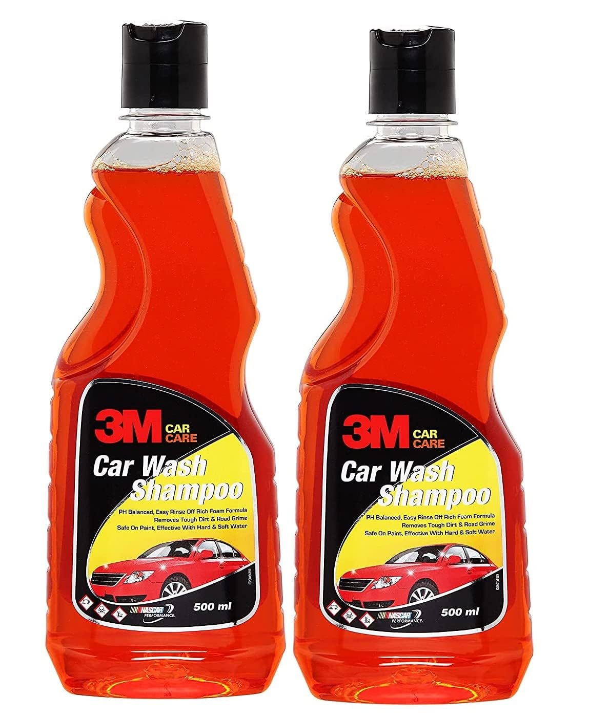 3M Car wash Shampoo, High Foam, Remove tough dirt, Safe on paint (500ml Each, Pack of 2)