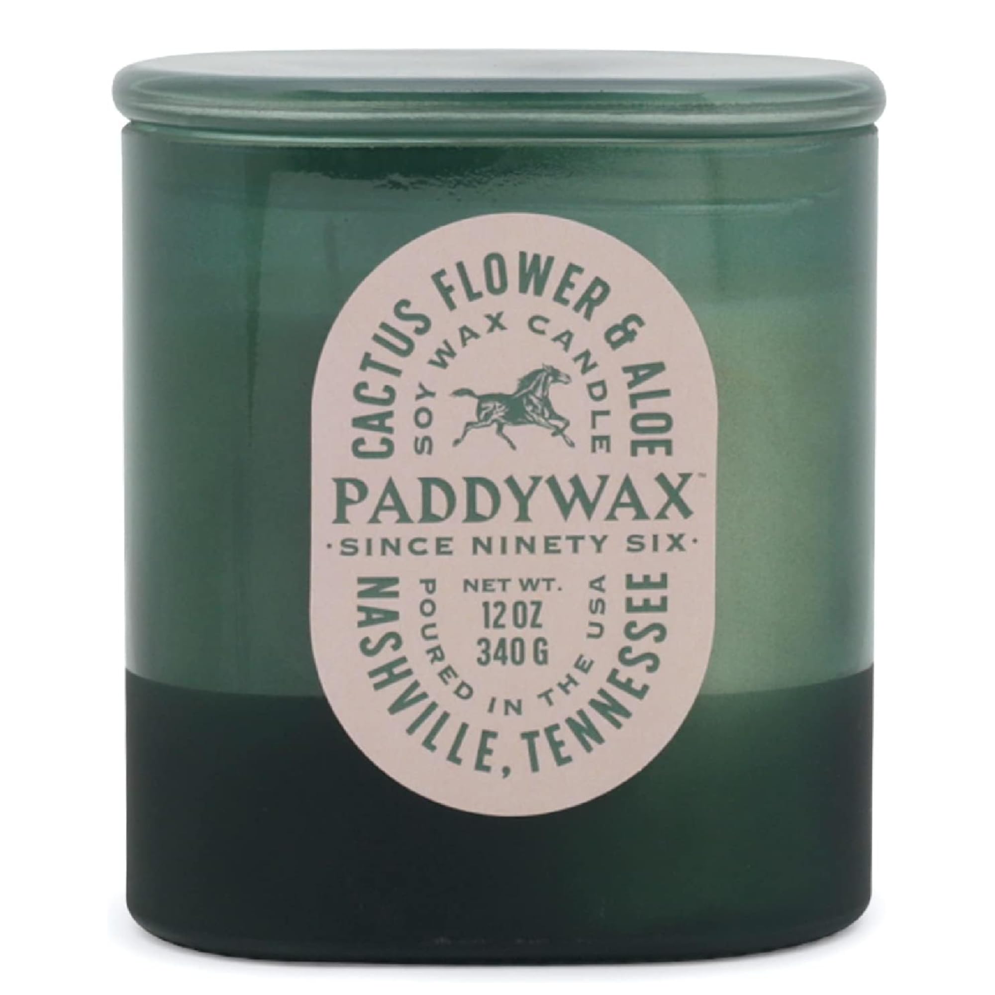 Paddywax Vista Scented Candle with Lid in Reusable Tonal Glass Jar, Clean-Burn 2-Wick Soy Candle with Approx. 84 Hour Burn Time, Decorative Gift