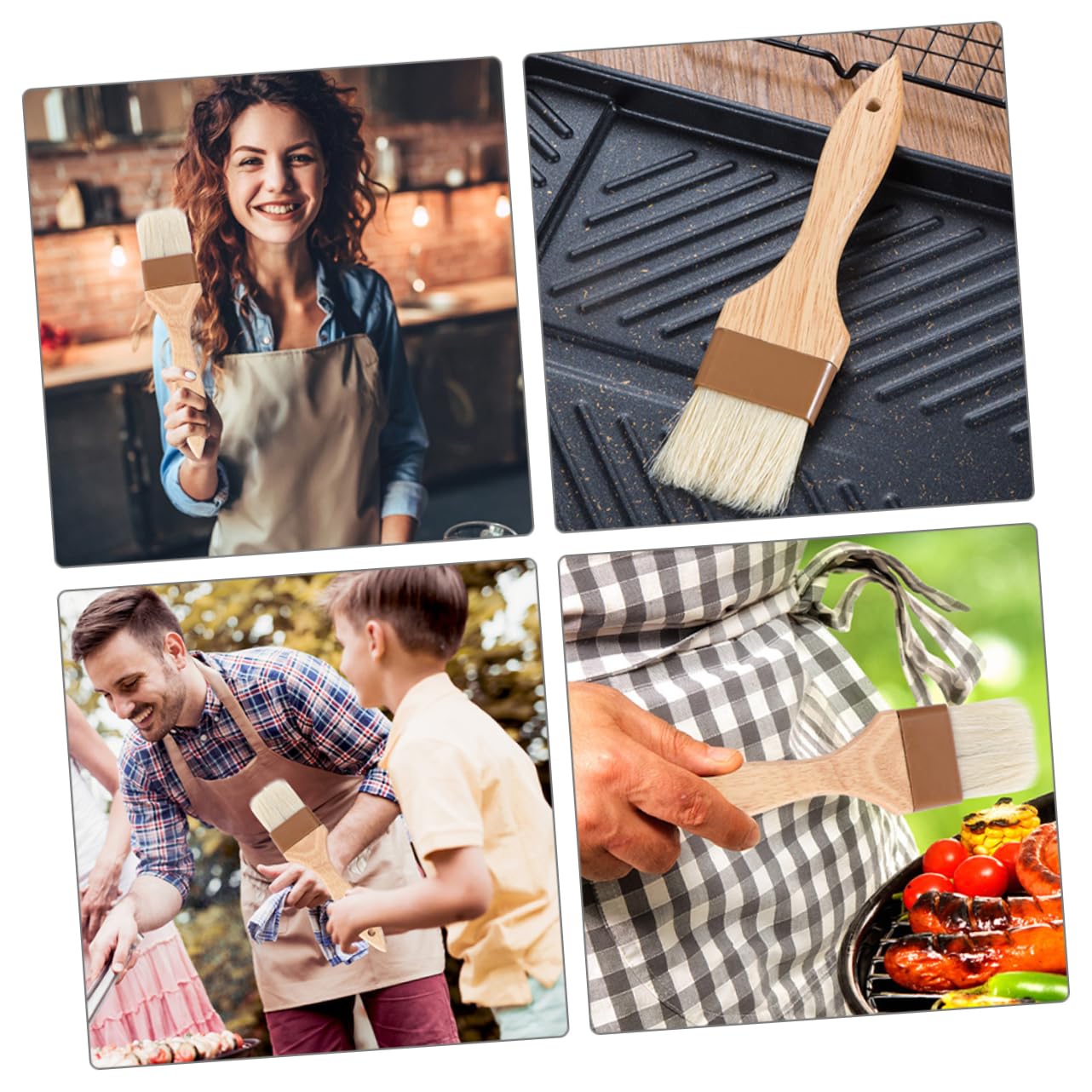 Levemolo 3-pc Bbq Sauce Brush Set Basting Brush for Grilling Baking Cooking Mop for Barbecue Pastry