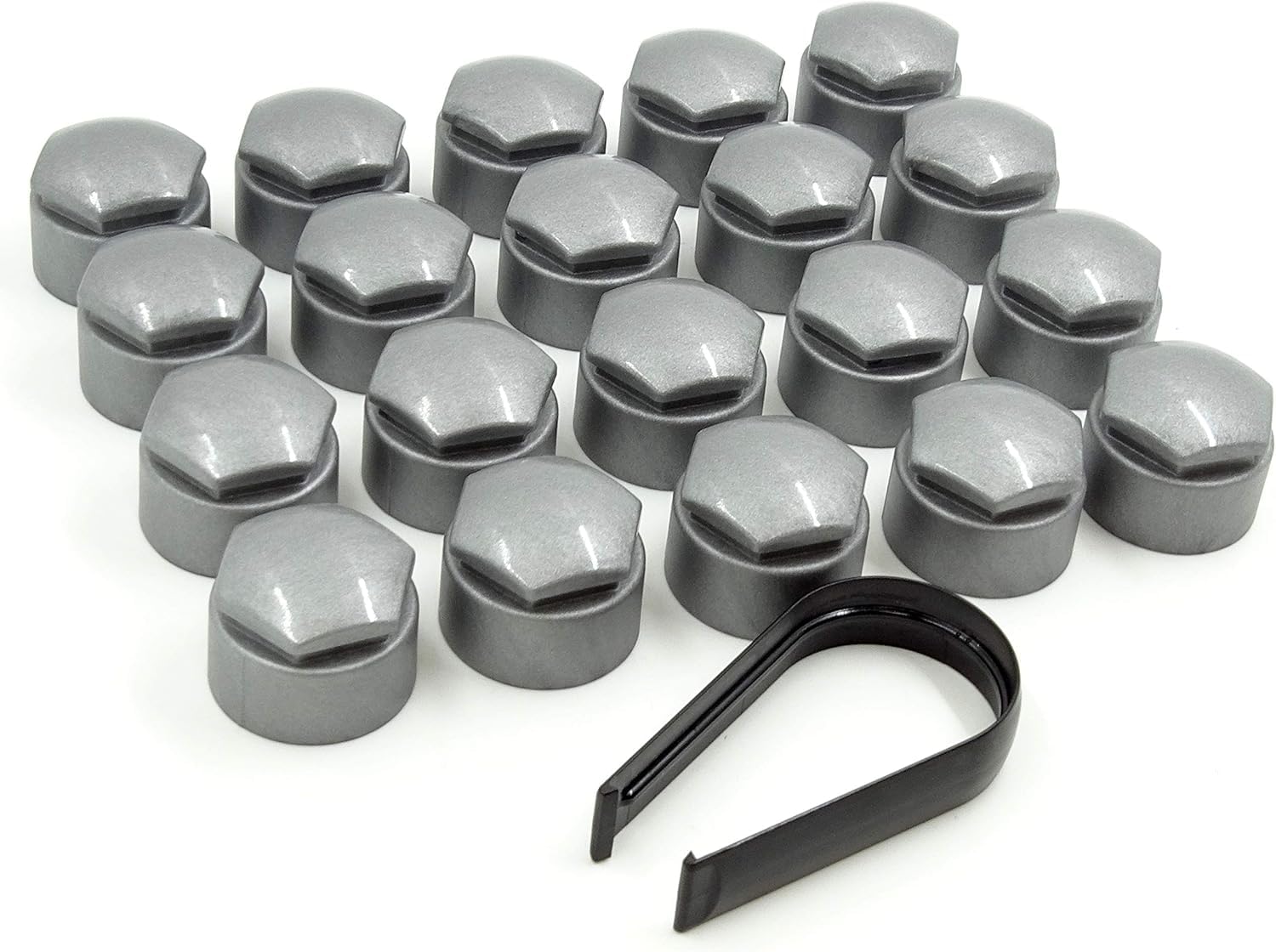 YBZYBSV Wheel Nut Caps Bolt Covers for Skoda KAROQ 2017-2024, 20 Pcs Wheel Nut Covers Bolt Caps Hub Screw Cover Hexagonal Tire Nut Covers,Grey-19mm