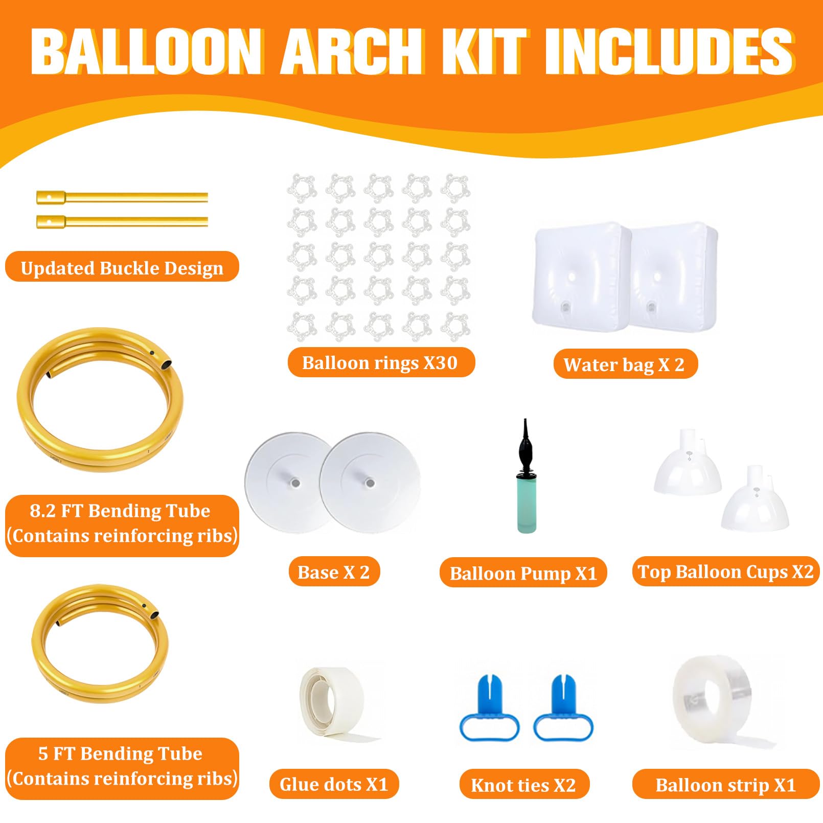Kit per arco di palloncini per decorazione di nozze, 2,7 m e 1,8 m