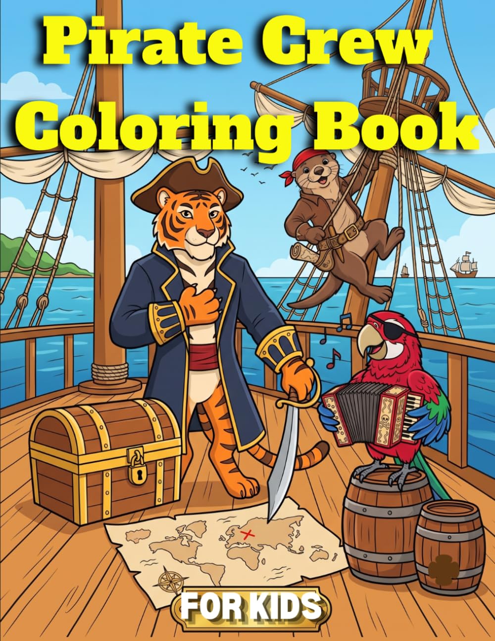 Pirate Crew Coloring Book for Kids: Ahoy, Matey! A Swashbuckling Coloring Adventure for Little Pirates. Set Sail on a Coloring Adventure with 40 Cute Pirate Crew Illustrations!