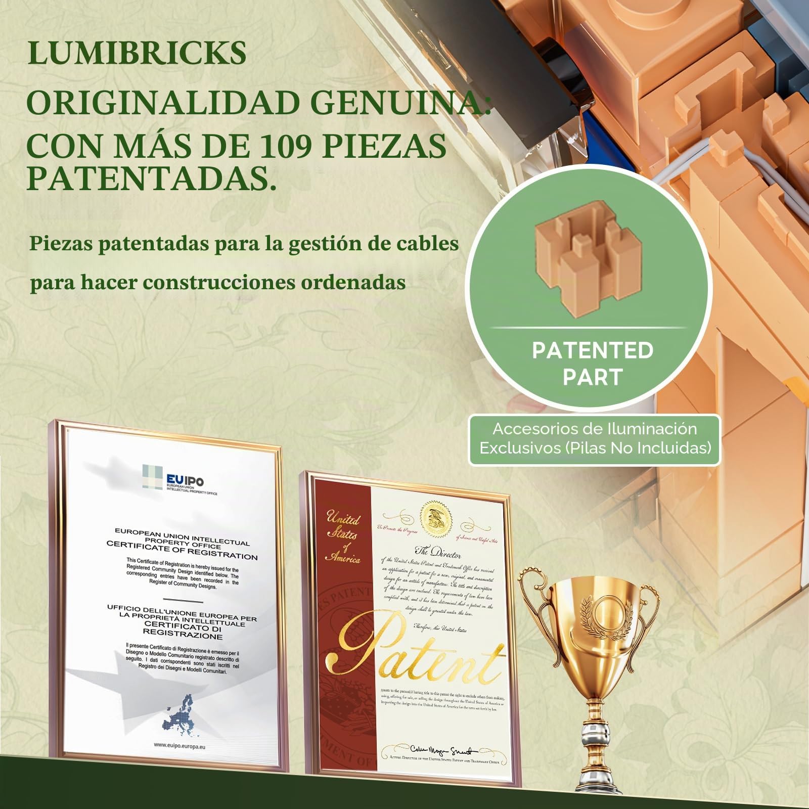 LUMIBRICKS Greenway Clinic Set de bloques de construcción iluminados, clínica de 3 plantas con luz LED, 1800 piezas Edificio modular con ascensor e interiores, regalo para adultos