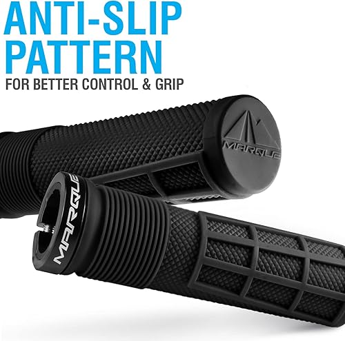 Miniatura 2 de MARQUE Race Mountain Bike Handlebar Grips  Collar de anillo de bloqueo único MTB y BMX para manillar de bicicleta con agarre antideslizante, patrón