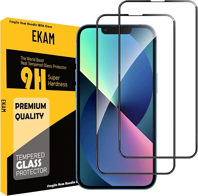 Mobile Stuff Pack of 2, Screen protector Compatible for iPhone 13 Pro Max [6.7 - Inch], Full Coverage Tempered Glass Film For iPhone 13 Pro Max (6.7'') - Black