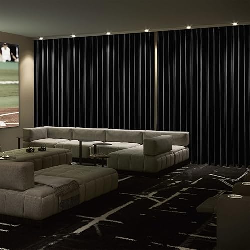 Cortinas de terciopelo pesado con ganchos planos, cortinas a prueba de sonido con forro opaco de 100 x 102 pulgadas para fondos de boda, fondos de