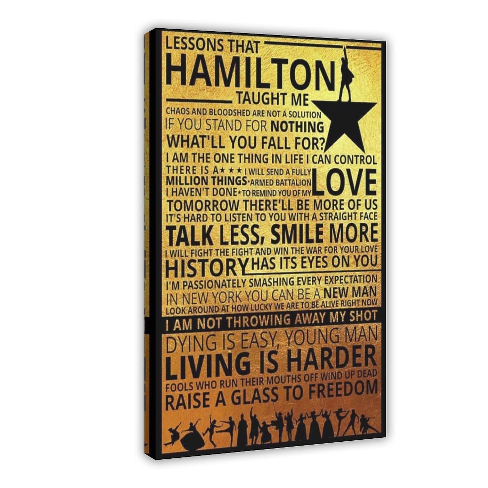 NCUDANK Hamilton Musical Art Poster Canvas Poster Wall Art Decor Print Picture Paintings for Living Room Bedroom Decoration 08x12inch(20x30cm)