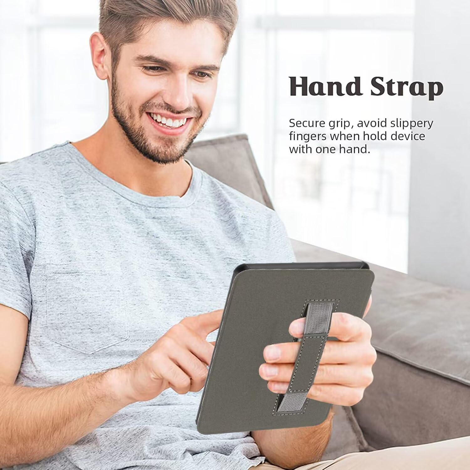 Kompatibel mit Kindle Paperwhite 5./6./7. Generation, 15,2 cm (6 Zoll) (passend für alle Versionen 2012, 2013, 2015, 2022), Handschlaufe, Smart Auto Sleep/Wake & Magnetverschluss für Kindle