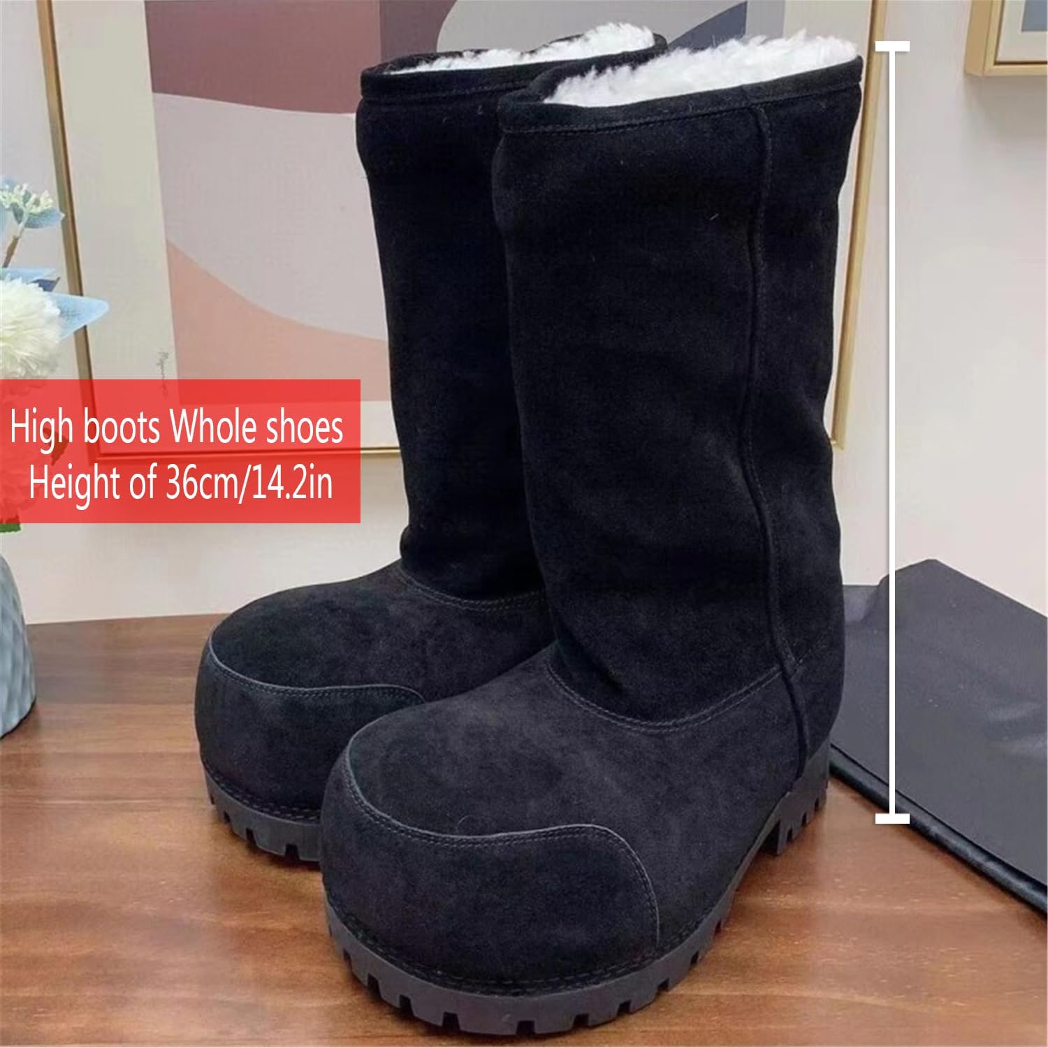 Fashion Winter Suede Platform Snow Boots for Women Classic Trendy Fur Hippy High Boots Non-Slip Comfortable Slip On Short Boots - Image 2