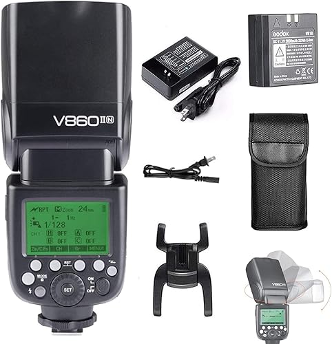 GODOX V860II-N Kit I-TTL GN60 2.4G HSS 18000s batería de iones de litio cámara flash Speedlite luz compatible con D800 D700 D7100 D5200 D300 D300S