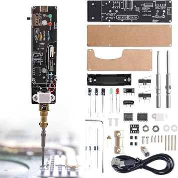 Solder Practice Kit DIY Handheld Rechargeable Electric Screwdriver Soldering Kit with 2 Screwdriver Bits, Electronics Soldering Practice Project STEM Learning DIY Repair Kit for Teens & Adults