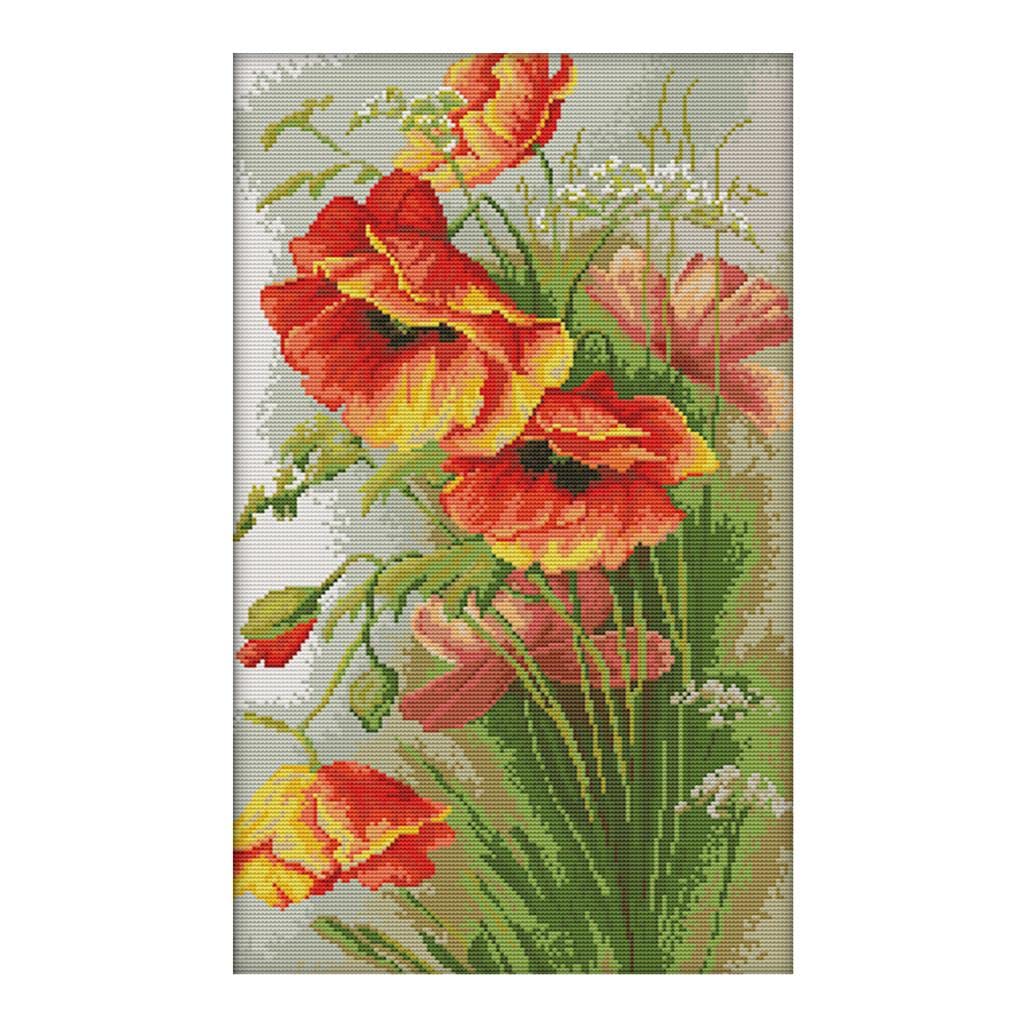 100% Cotton Embroidery Kits Flowers Pattern Thread Needles Tools Kit 33x50cm| Crafts|Needlecrafts & Yarn|Embroidery & Cross Stitch|Hand Embroidery Kits|Cross Stitch Kits-image-9