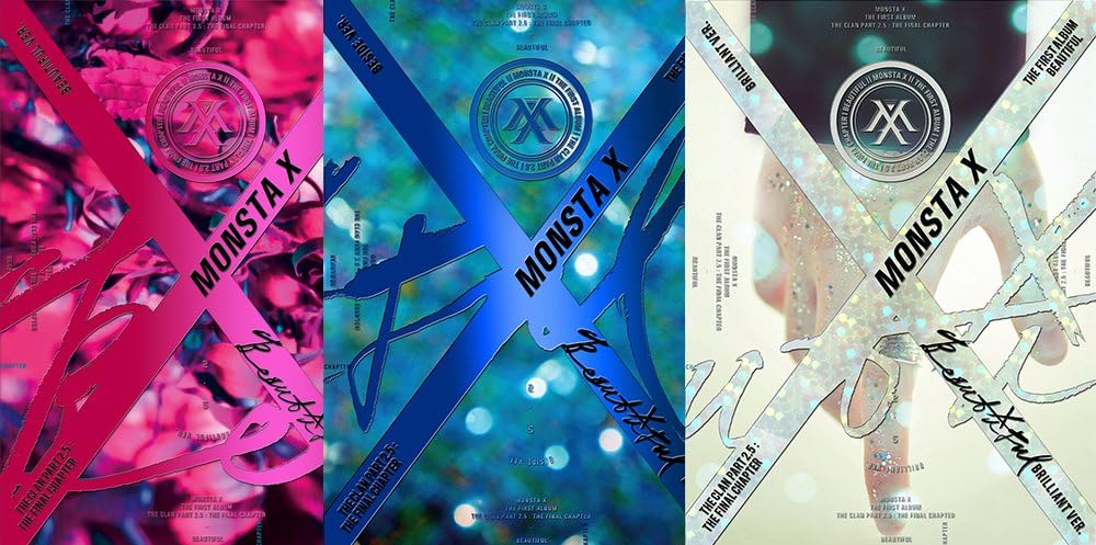 MONSTA X - BEAUTIFUL (Vol.1) – Beautiful + Brilliant + Beside [SET ver.] CD+Post Photo+Photocard+3 Folded Posters+2 Stickers+2 Polaroid Photos+3 extra Photocards