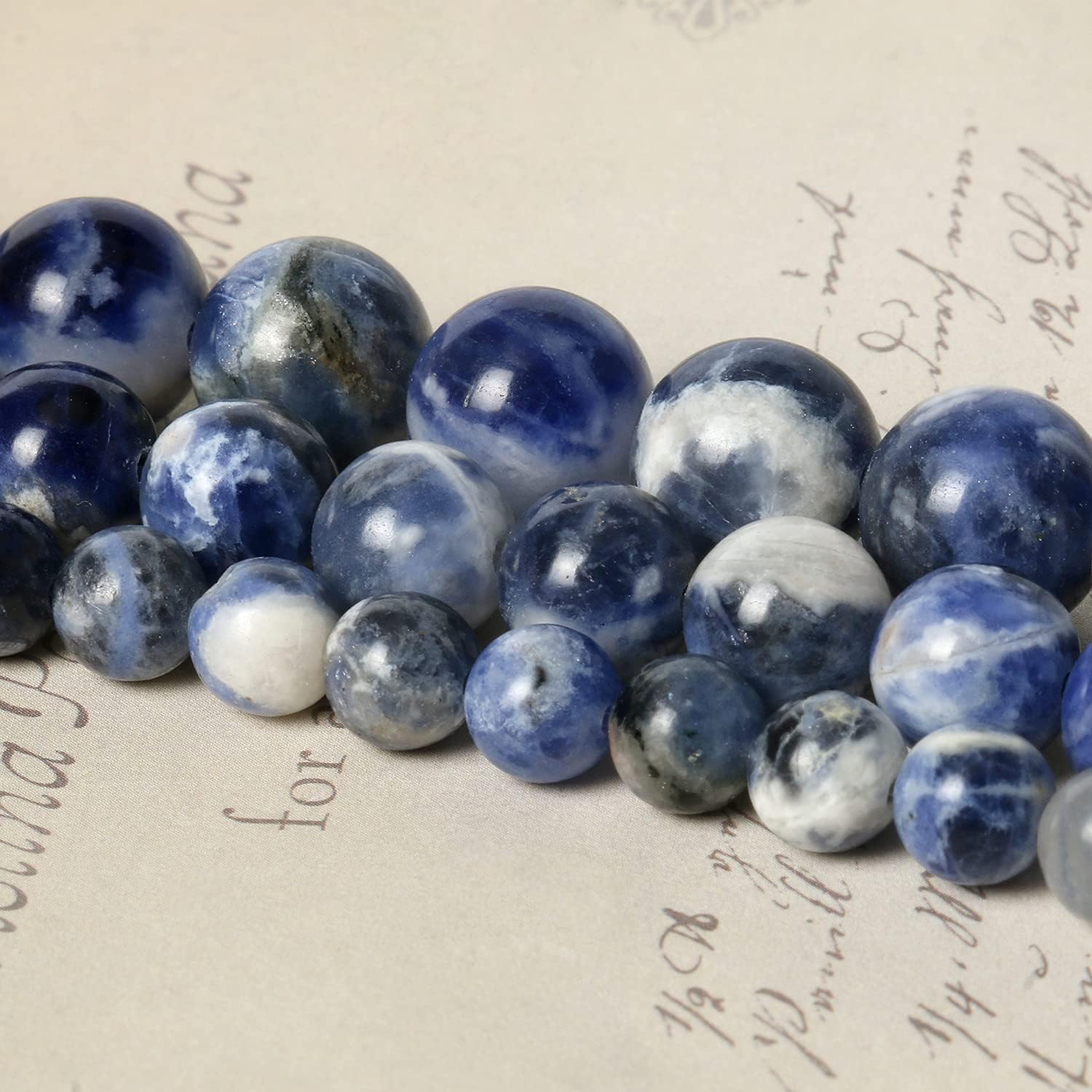 About 60pcs 6mm Natural Stone Beads White Blue Sodalite Beads Energy Crystal Power Gemstone for Jewelry Making, DIY Bracelet Necklace - Image 8