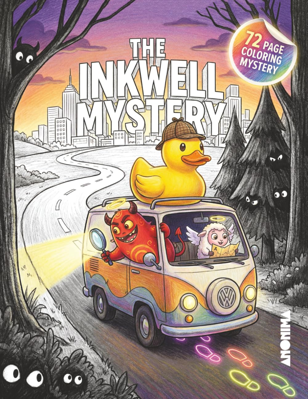 The Inkwell Mystery, A Cozy Lo-Fi Detective Coloring Book for Teens & Adults:: Find Clues, Solve Puzzles, and Color 72 pages, Relaxing Masterpieces