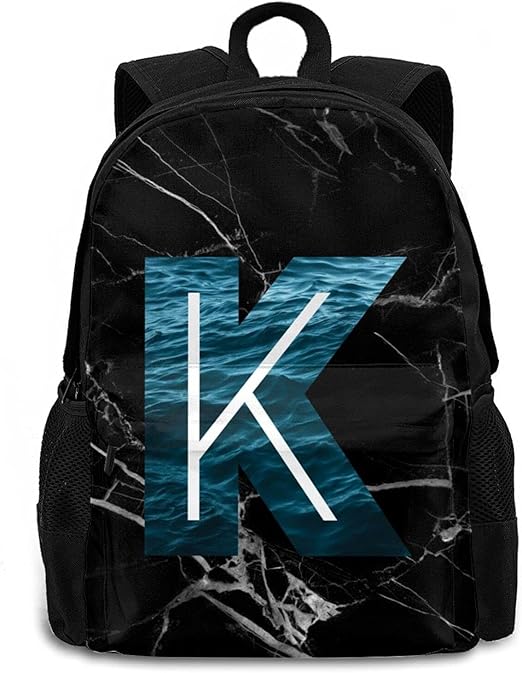 The Letter K Laptop Backpack for School College Travel, Bookbag for Men
