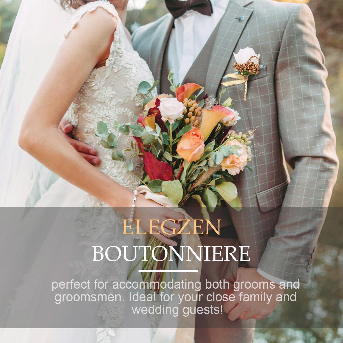 Amazon.com: ElegZen Boutonniere for Men Wedding Set 6PCS, Groom Best Man  Boutonniere White Corsage with Silk Rose for Ceremony Anniversary Engagement  Formal Dinner Party Artificial Flowers Prom Suit Decorations : Home &